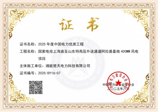 集團董事長陳偉其：戈壁鑄豐碑，匠心拓新天——寫在阿拉善風電項目榮膺“中國電力優質工程”之際